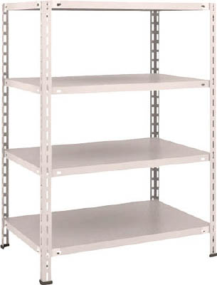 ＴＲＵＳＣＯ　軽量棚　中棚ボルトレス型　８７５Ｘ６００Ｘ１２００　４段　ネオグレー＿