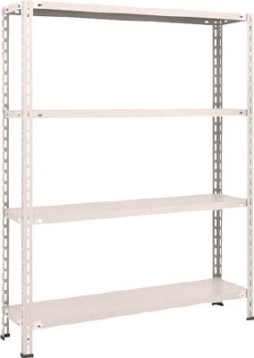 ＴＲＵＳＣＯ　軽量棚　中棚ボルトレス型１２００Ｘ３００Ｘ１５００　４段　ネオグレー＿