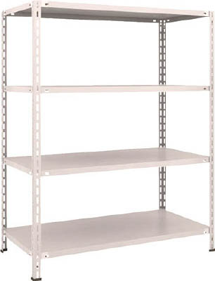 ＴＲＵＳＣＯ　軽量棚　中棚ボルトレス型１２００Ｘ６００Ｘ１５００　４段　ネオグレー＿