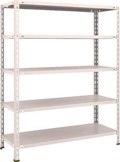 ＴＲＵＳＣＯ　軽量棚　中棚ボルトレス型１２００Ｘ４５０Ｘ１５００　５段　ネオグレー＿