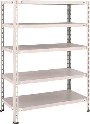 ＴＲＵＳＣＯ　軽量棚　中棚ボルトレス型　８７５Ｘ４５０Ｘ１２００　５段　ネオグレー＿