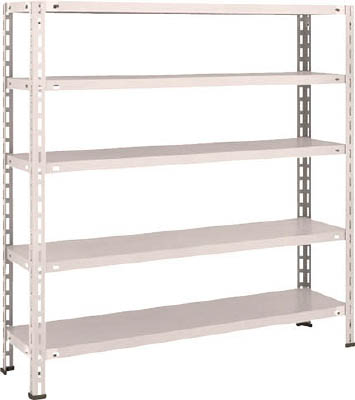 ＴＲＵＳＣＯ　軽量棚　中棚ボルトレス型１２００Ｘ３００Ｘ１２００　５段　ネオグレー＿