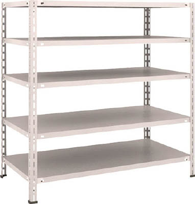 ＴＲＵＳＣＯ　軽量棚　中棚ボルトレス型１２００Ｘ６００Ｘ１２００　５段　ネオグレー＿