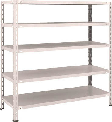 ＴＲＵＳＣＯ　軽量棚　中棚ボルトレス型１２００Ｘ４５０Ｘ１２００　５段　ネオグレー＿