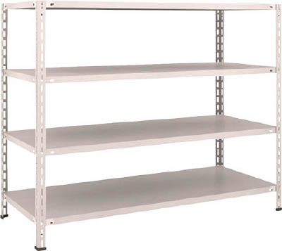 ＴＲＵＳＣＯ　軽量棚　中棚ボルトレス型１５００Ｘ６００Ｘ１２００　４段　ネオグレー＿