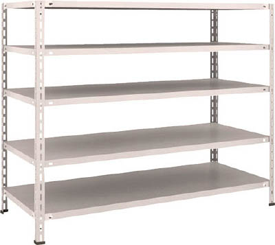 ＴＲＵＳＣＯ　軽量棚　中棚ボルトレス型１５００Ｘ６００Ｘ１２００　５段　ネオグレー＿