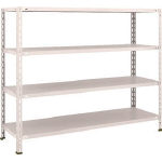 ＴＲＵＳＣＯ　軽量棚　中棚ボルトレス型１５００Ｘ４５０Ｘ１２００　４段　ネオグレー＿