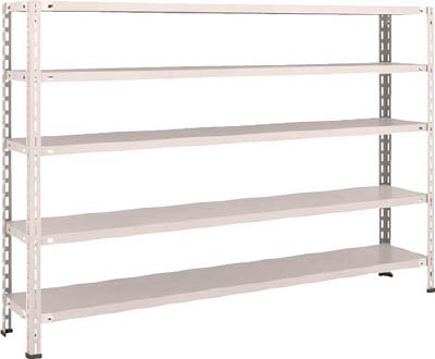 ＴＲＵＳＣＯ　軽量棚　中棚ボルトレス型１８００Ｘ３００Ｘ１２００　５段　ネオグレー＿
