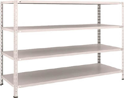ＴＲＵＳＣＯ　軽量棚　中棚ボルトレス型１８００Ｘ６００Ｘ１２００　４段　ネオグレー＿