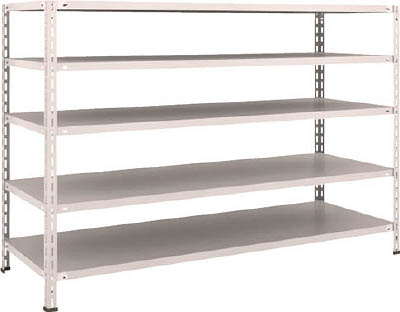 ＴＲＵＳＣＯ　軽量棚　中棚ボルトレス型１８００Ｘ６００Ｘ１２００　５段　ネオグレー＿
