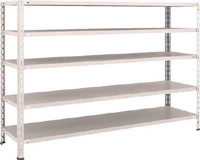 ＴＲＵＳＣＯ　軽量棚　中棚ボルトレス型１８００Ｘ４５０Ｘ１２００　５段　ネオグレー＿