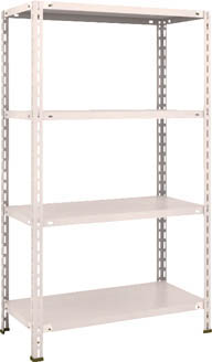 ＴＲＵＳＣＯ　軽量棚　中棚ボルトレス型　８７５Ｘ４５０Ｘ１５００　４段　ネオグレー＿
