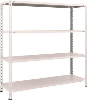 ＴＲＵＳＣＯ　軽量棚　中棚ボルトレス型１５００Ｘ４５０Ｘ１５００　４段　ネオグレー＿