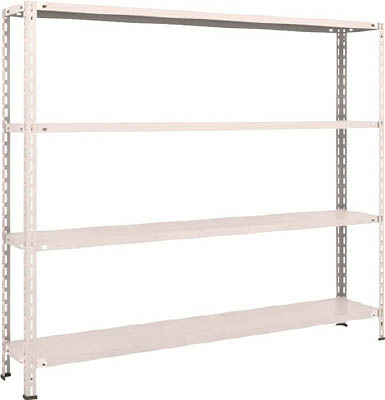 ＴＲＵＳＣＯ　軽量棚　中棚ボルトレス型１８００Ｘ３００Ｘ１５００　４段　ネオグレー＿