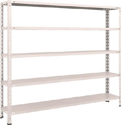 ＴＲＵＳＣＯ　軽量棚　中棚ボルトレス型１８００Ｘ３００Ｘ１５００　５段　ネオグレー＿