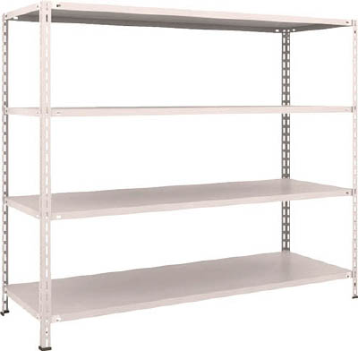 ＴＲＵＳＣＯ　軽量棚　中棚ボルトレス型１８００Ｘ６００Ｘ１５００　４段　ネオグレー＿