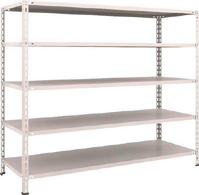 ＴＲＵＳＣＯ　軽量棚　中棚ボルトレス型１８００Ｘ６００Ｘ１５００　５段　ネオグレー＿