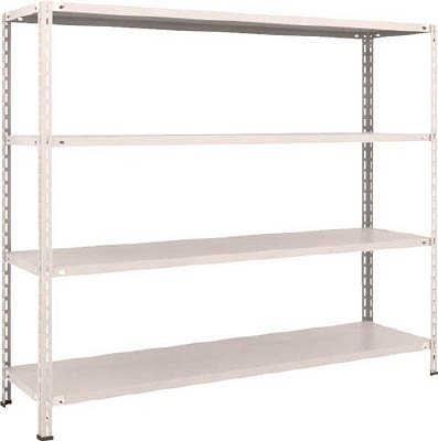 ＴＲＵＳＣＯ　軽量棚　中棚ボルトレス型１８００Ｘ４５０Ｘ１５００　４段　ネオグレー＿