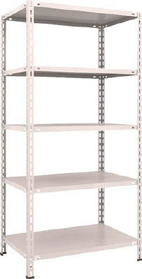 ＴＲＵＳＣＯ　軽量棚　中棚ボルトレス型　８７５Ｘ６００Ｘ１８００　５段　ネオグレー＿