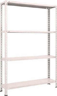 ＴＲＵＳＣＯ　軽量棚　中棚ボルトレス型１２００Ｘ３００Ｘ１８００　４段　ネオグレー＿
