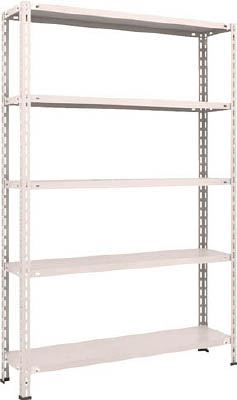 ＴＲＵＳＣＯ　軽量棚　中棚ボルトレス型１２００Ｘ３００Ｘ１８００　５段　ネオグレー＿