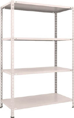 ＴＲＵＳＣＯ　軽量棚　中棚ボルトレス型１２００Ｘ６００Ｘ１８００　４段　ネオグレー＿