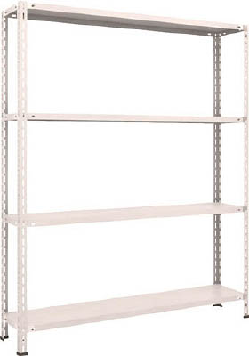 ＴＲＵＳＣＯ　軽量棚　中棚ボルトレス型１５００Ｘ３００Ｘ１８００　４段　ネオグレー＿