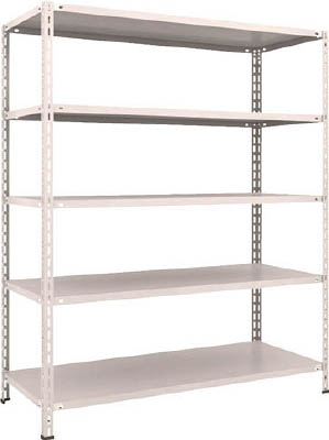 ＴＲＵＳＣＯ　軽量棚　中棚ボルトレス型１５００Ｘ６００Ｘ１８００　５段　ネオグレー＿