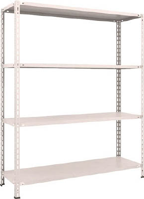 ＴＲＵＳＣＯ　軽量棚　中棚ボルトレス型１５００Ｘ４５０Ｘ１８００　４段　ネオグレー＿