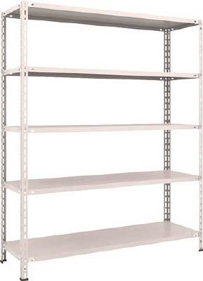 ＴＲＵＳＣＯ　軽量棚　中棚ボルトレス型１５００Ｘ４５０Ｘ１８００　５段　ネオグレー＿