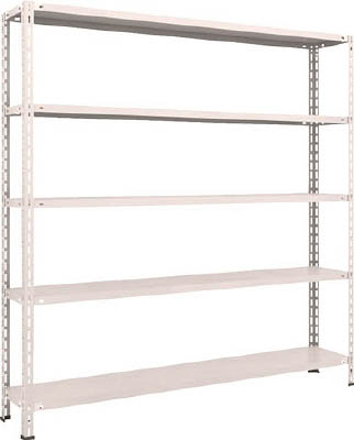 ＴＲＵＳＣＯ　軽量棚　中棚ボルトレス型１８００Ｘ３００Ｘ１８００　５段　ネオグレー＿
