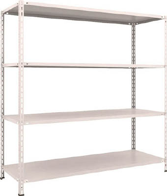 ＴＲＵＳＣＯ　軽量棚　中棚ボルトレス型１８００Ｘ６００Ｘ１８００　４段　ネオグレー＿