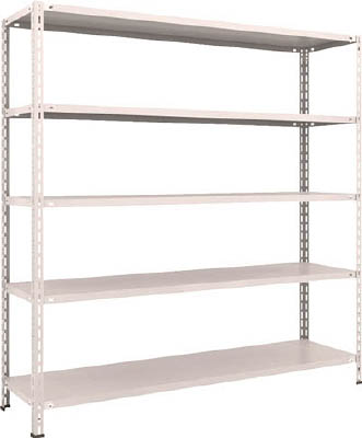 ＴＲＵＳＣＯ　軽量棚　中棚ボルトレス型１８００Ｘ４５０Ｘ１８００　５段　ネオグレー＿
