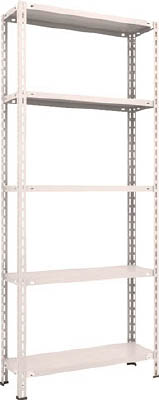 ＴＲＵＳＣＯ　軽量棚　中棚ボルトレス型　８７５Ｘ３００Ｘ２１００　５段　ネオグレー＿