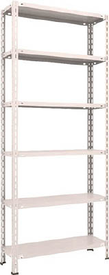 ＴＲＵＳＣＯ　軽量棚　中棚ボルトレス型　８７５Ｘ３００Ｘ２１００　６段　ネオグレー＿