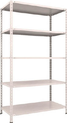 ＴＲＵＳＣＯ　軽量棚　中棚ボルトレス型１２００Ｘ６００Ｘ２１００　５段　ネオグレー＿