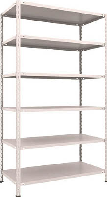 ＴＲＵＳＣＯ　軽量棚　中棚ボルトレス型１２００Ｘ６００Ｘ２１００　６段　ネオグレー＿