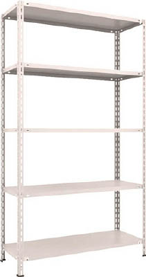 ＴＲＵＳＣＯ　軽量棚　中棚ボルトレス型１２００Ｘ４５０Ｘ２１００　５段　ネオグレー＿