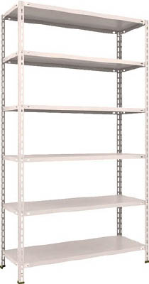 ＴＲＵＳＣＯ　軽量棚　中棚ボルトレス型１２００Ｘ４５０Ｘ２１００　６段　ネオグレー＿