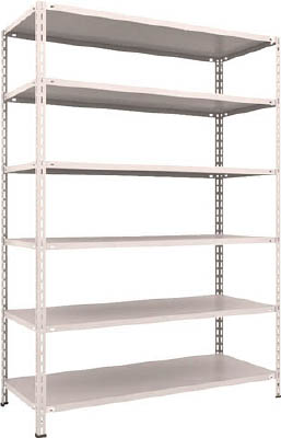 ＴＲＵＳＣＯ　軽量棚　中棚ボルトレス型１５００Ｘ６００Ｘ２１００　６段　ネオグレー＿