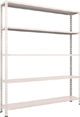 ＴＲＵＳＣＯ　軽量棚　中棚ボルトレス型１８００Ｘ３００Ｘ２１００　５段　ネオグレー＿