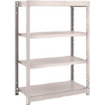ＴＲＵＳＣＯ　Ｍ１．５型軽中量棚　８６０Ｘ４４５Ｘ１２００　４段　単体　ネオグレー＿