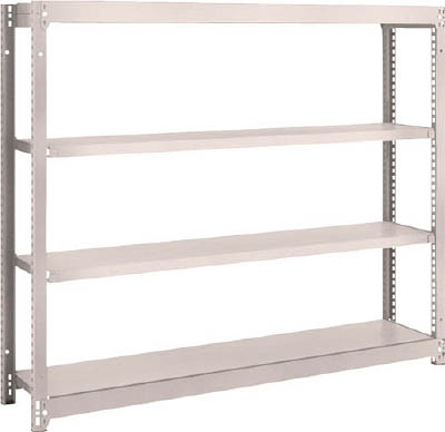 ＴＲＵＳＣＯ　Ｍ１．５型軽中量棚　１４６０Ｘ２９５Ｘ１２００　４段単体　ネオグレー＿