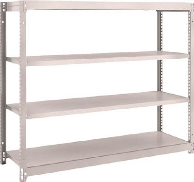 ＴＲＵＳＣＯ　Ｍ１．５型軽中量棚　１４６０Ｘ４４５Ｘ１２００　４段単体　ネオグレー＿