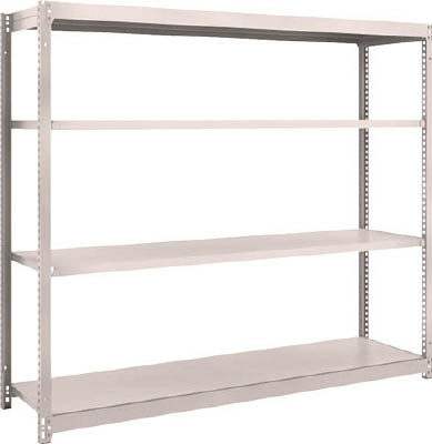 ＴＲＵＳＣＯ　Ｍ１．５型軽中量棚　１７６０Ｘ４４５Ｘ１５００　４段単体　ネオグレー＿