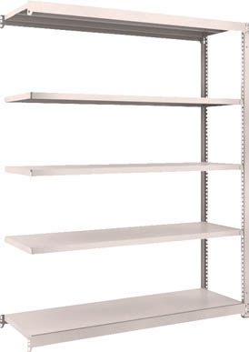 ＴＲＵＳＣＯ　Ｍ１．５型軽中量棚　１４６０Ｘ４４５Ｘ１８００　５段連結　ネオグレー＿