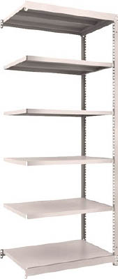 ＴＲＵＳＣＯ　Ｍ１．５型軽中量棚　８６０Ｘ５９５Ｘ２１００　６段　連結　ネオグレー＿