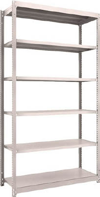 ＴＲＵＳＣＯ　Ｍ１．５型軽中量棚　１１６０Ｘ４４５Ｘ２１００　６段単体　ネオグレー＿
