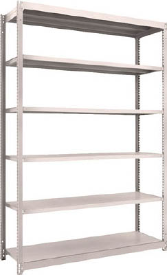 ＴＲＵＳＣＯ　Ｍ１．５型軽中量棚　１４６０Ｘ４４５Ｘ２１００　６段単体　ネオグレー＿