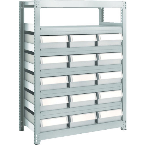 ＴＲＵＳＣＯ　Ｍ２型軽中量棚　Ｈ１２００　樹脂ＮＧ引出付　大Ｘ１５＿